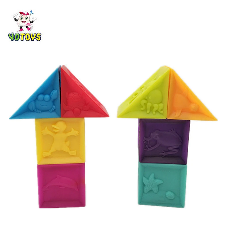 Educational geometric toy Sliding blocks with vinyl material plastic building blocks educational toy for kids