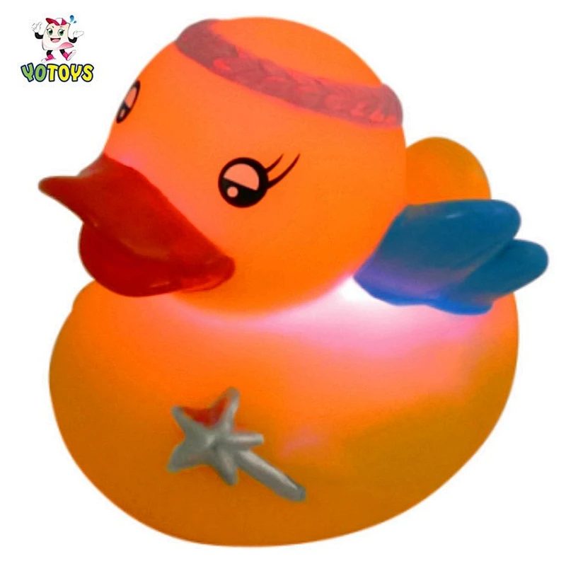 LED Rubber Frog Yellow Light up Toy for Bath Time