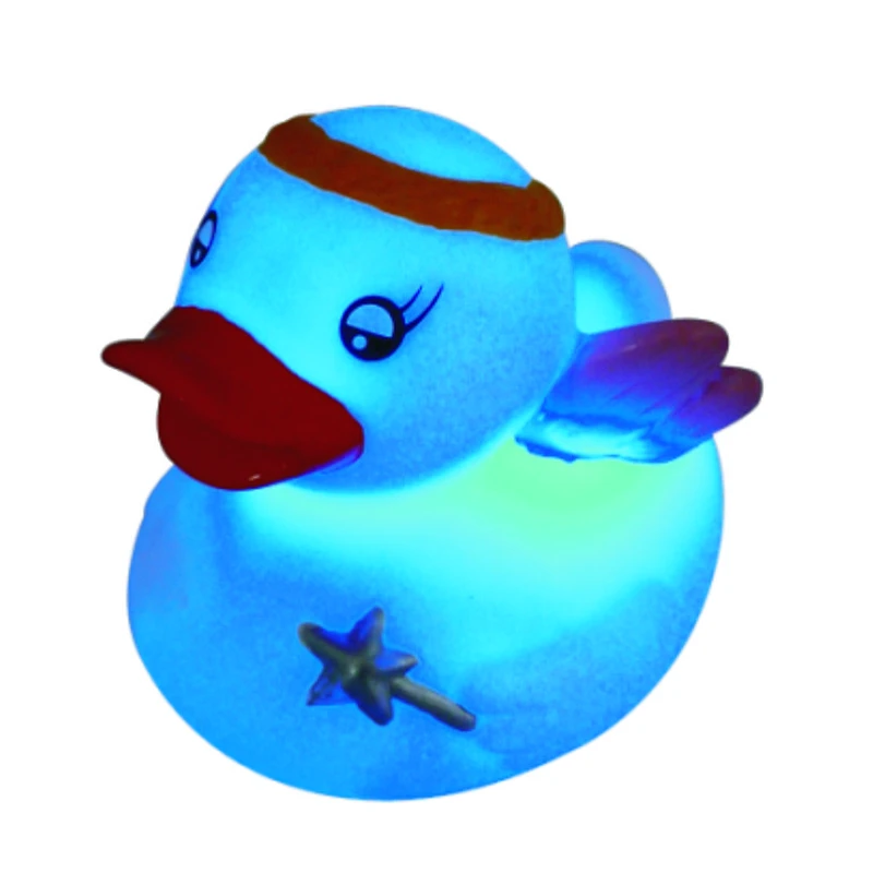 2019  custom blue rubber PVC angel duck kids love light up flying Plush toys for baby