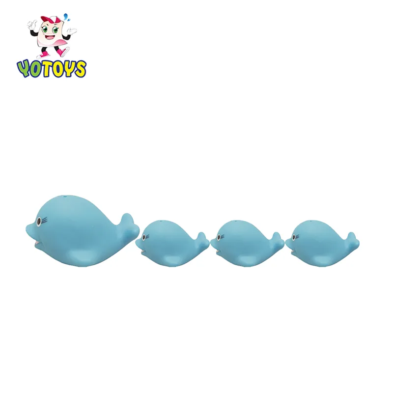 2019 hot selling  Happy   whale  animal family Rubber PVC toys  shower gifts  for baby