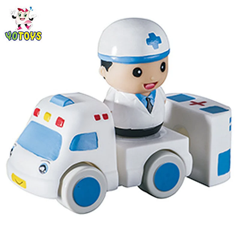 New design Ambulances and doctors plastic car toys educational connecting toys for kids and baby