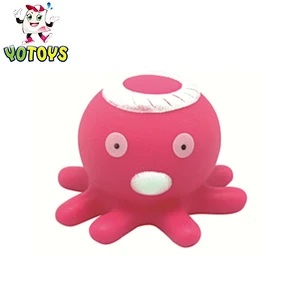 Customized colorful lovely funny small plastic soft octopus bath toy for kids