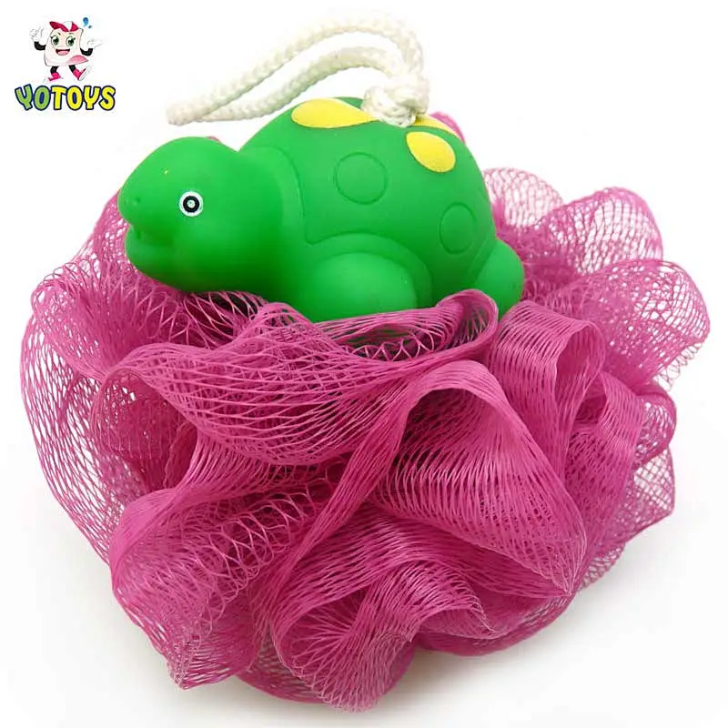 Made in China Cute Mesh Bath Ball Baby Bath Sponge Animal shower Ball baby bath toys for child