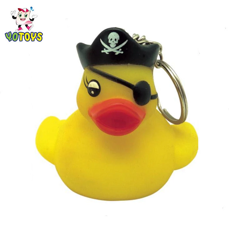Promotional Custom Plastic Vinyl Pirate Duck Keychain
