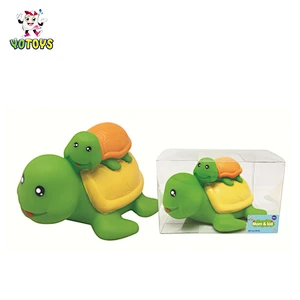 Eco-friendly Plastic Rubber Mon and Kid Bath Duck Toy Animal Toy for Baby Kid