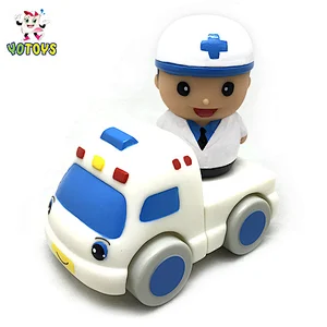 New design Ambulances and doctors plastic car toys educational connecting toys for kids and baby
