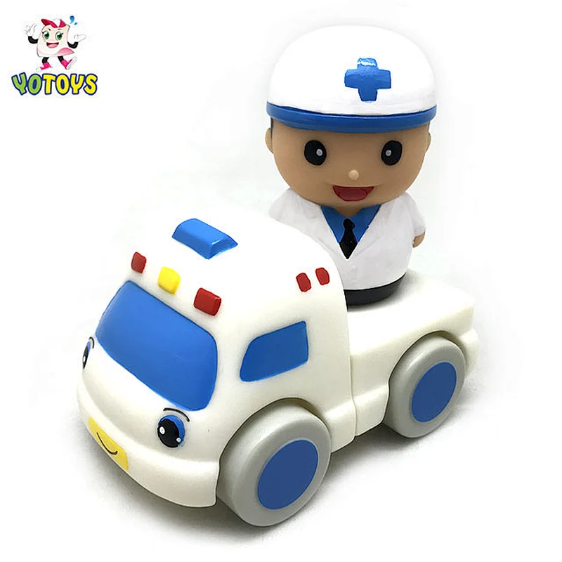 New design Ambulances and doctors plastic car toys educational connecting toys for kids and baby