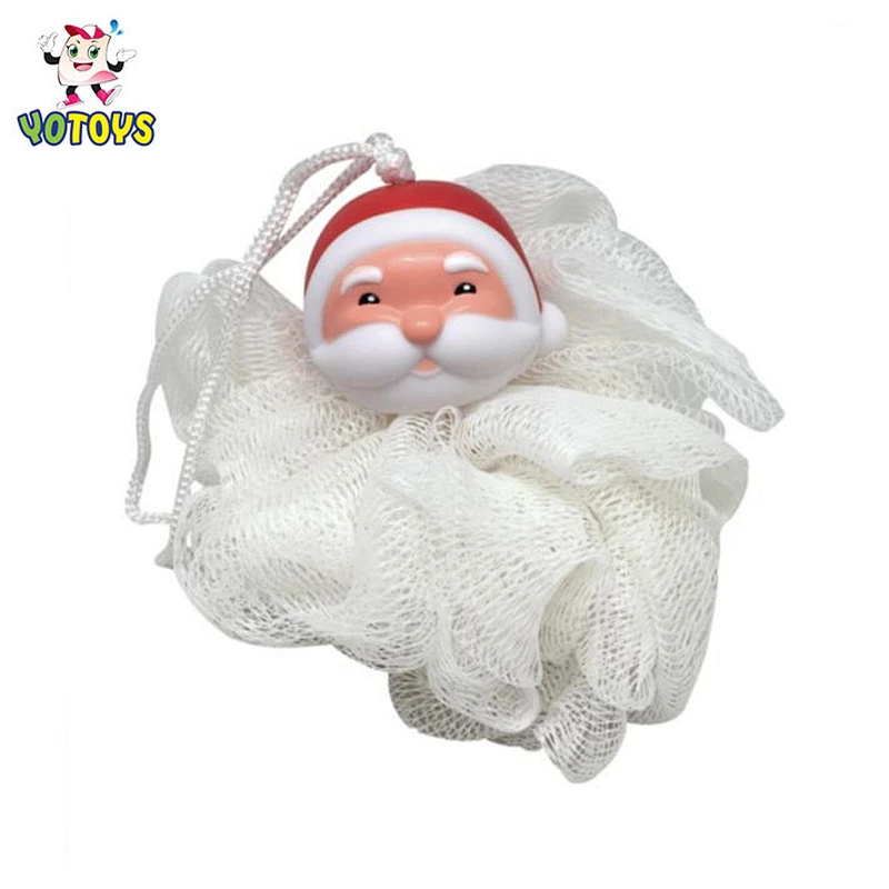 High Quality Baby Washing Mesh Bath Sponge with Santa Toy