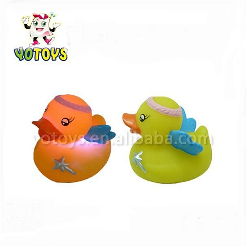 funny LED bath angel duck, led Flashing Plastic rubber duck Toy
