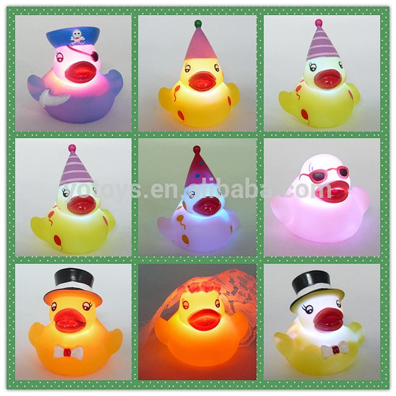 Happy Birthday LED flashing rubber duck/ Festival LED flashing duck