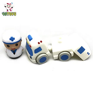 New design Ambulances and doctors plastic car toys educational connecting toys for kids and baby