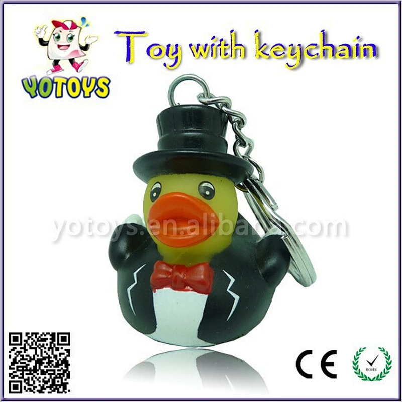 Baby bath toys ,promotion key chain plastic duck, pvc keychain toys for kids
