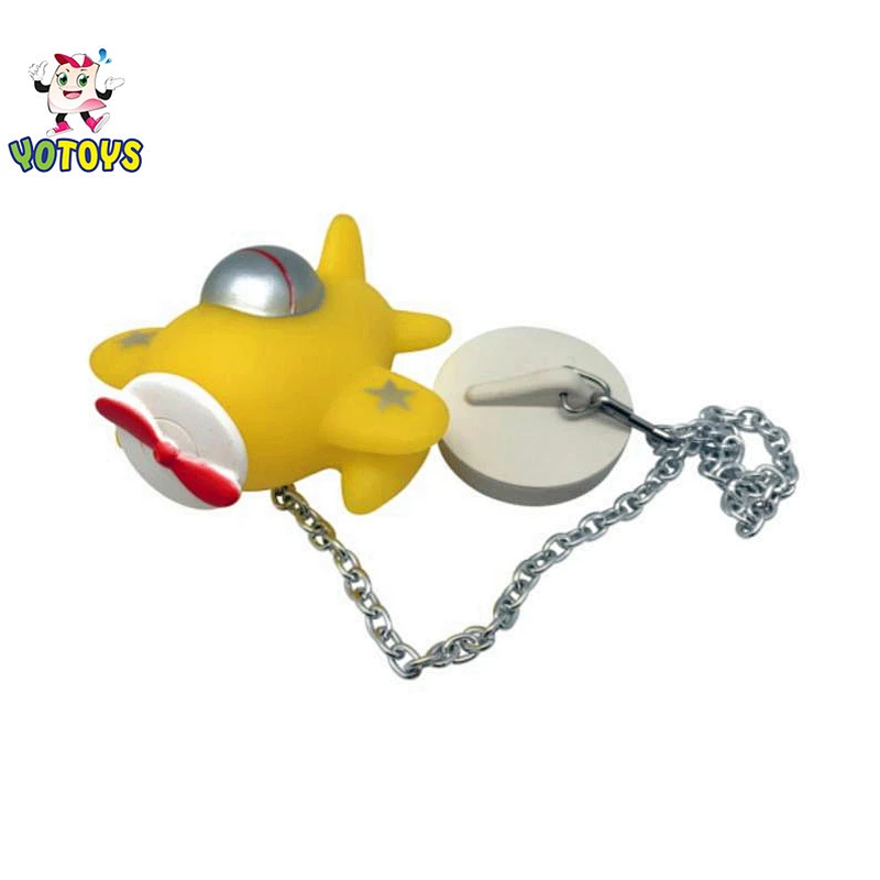 Rubber Toy Duck with Plug for Bath with Chain