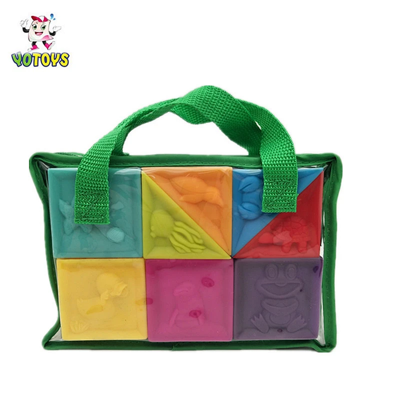 Educational geometric toy Sliding blocks with vinyl material plastic building blocks educational toy for kids