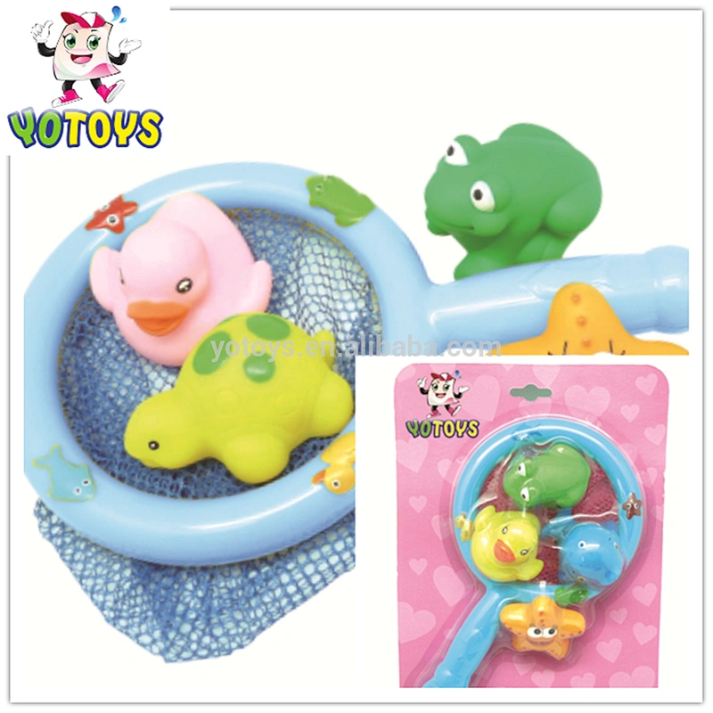 Hot selling children plastic fishing toys fish animal and baby play fish net