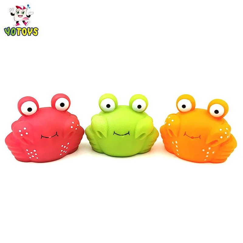Made in China baby bath toy custom design rubber toy PVC sea animals toy plastic crab for child