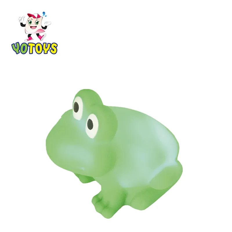 OEM plastic boys toy water game, LED flashing Light up frog  baby bath toy