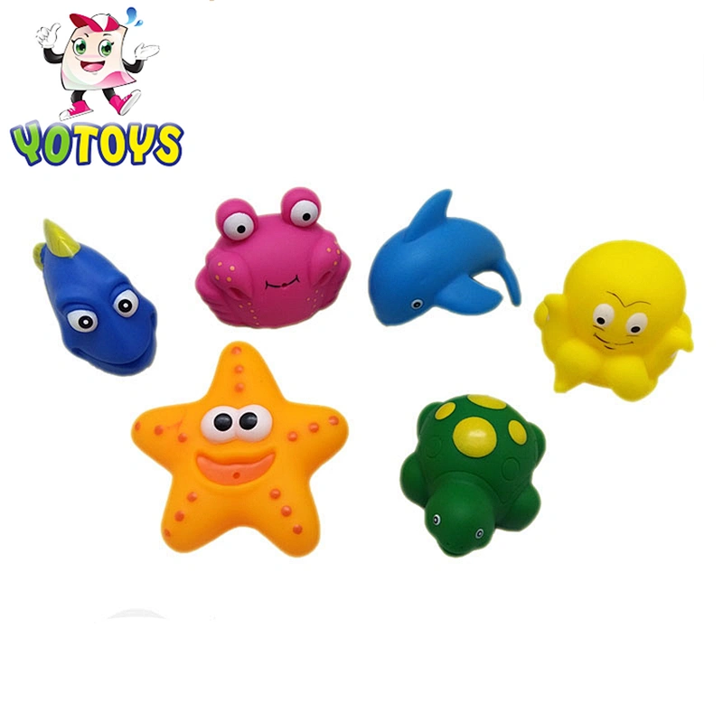 Hot sale assorted soft rubber animal baby bath toy for kids bath time