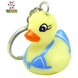 Classic Yellow Duck Plastic Keychain Animal Shape Gifts