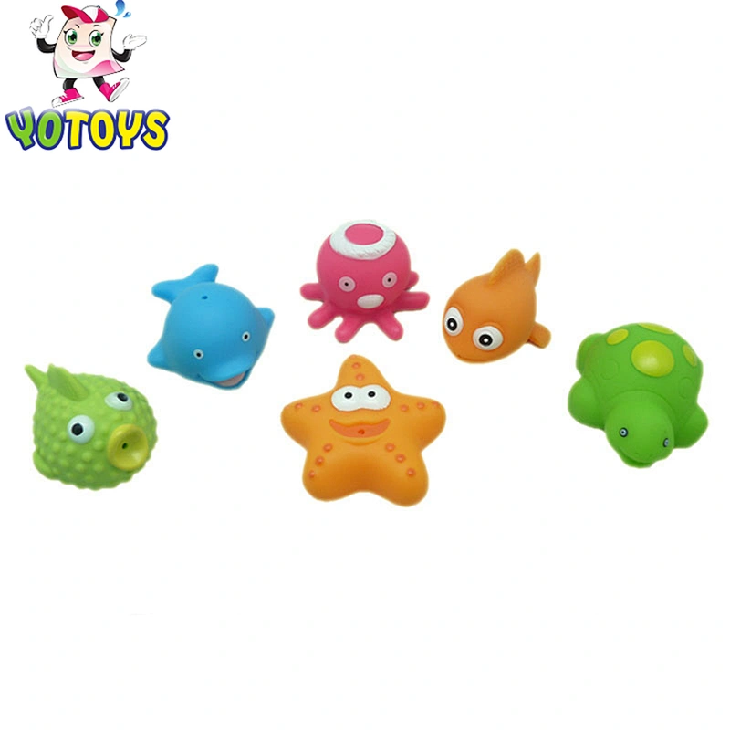Hot sale assorted soft rubber animal baby bath toy for kids bath time