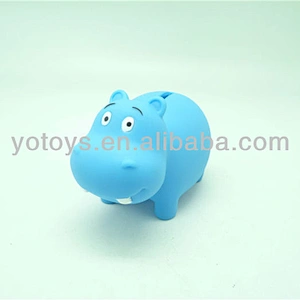 YTMB009 Animal shaped coin bank hippo clear plastic money bank money box