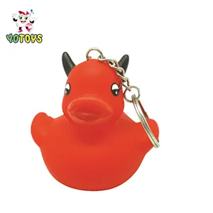 Cheap  Custom  high quality made Metal Keychain Gifts  Plastic Rubber Duck Kid toys