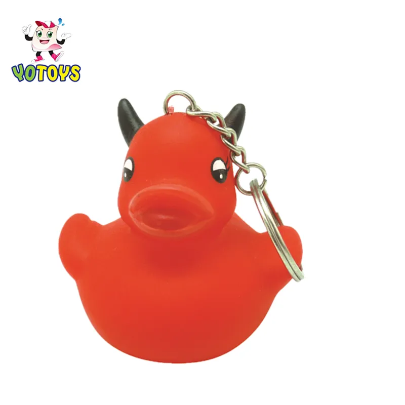 Cheap  Custom  high quality made Metal Keychain Gifts  Plastic Rubber Duck Kid toys