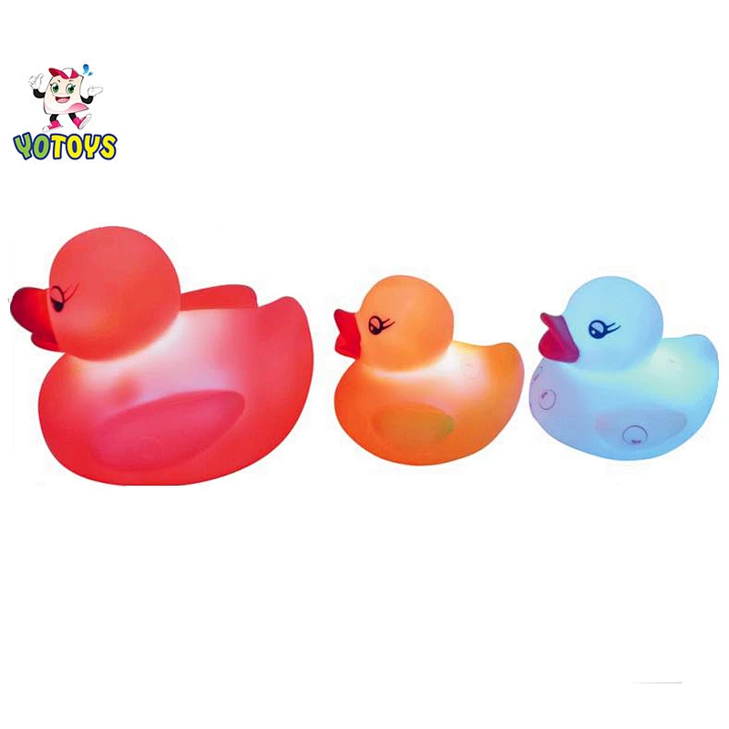 Shiny Glitter Flashing Rubber Duck Floating Bath Toy for Kids
