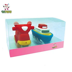 Water Squirters Train and Car Toys for Baby Bath Playing 2pcs Pack