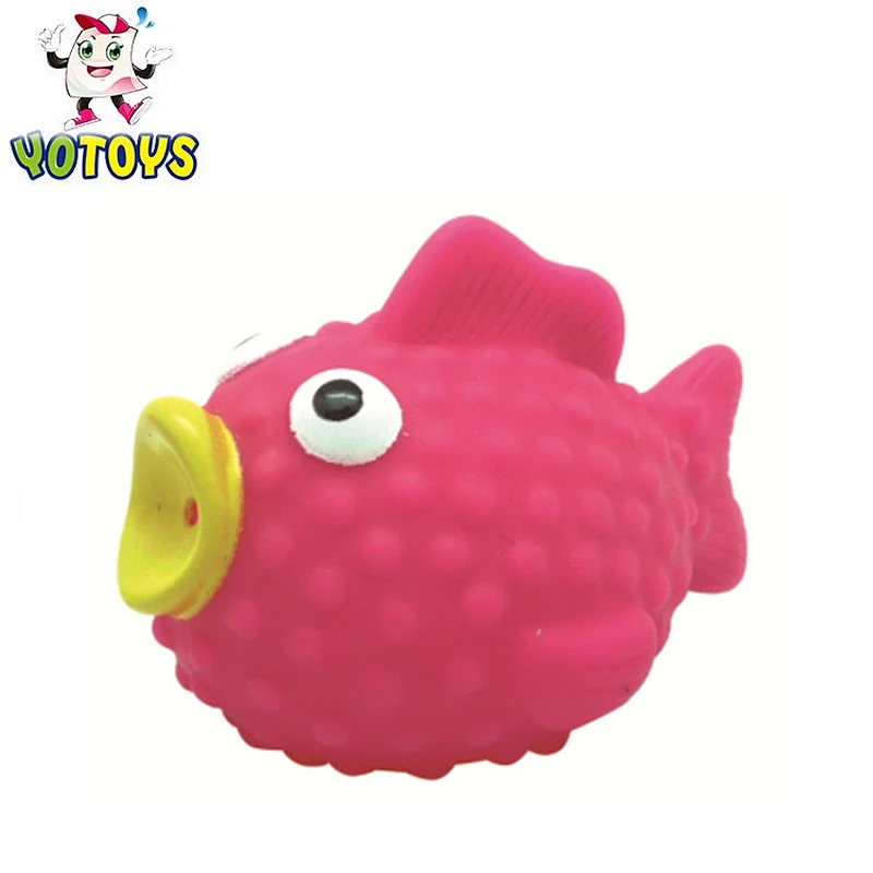 Pink fish toy mini bath toy rubber animals