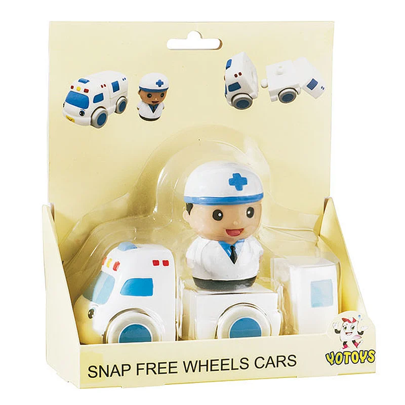 New design Ambulances and doctors plastic car toys educational connecting toys for kids and baby