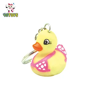 Cheap  Custom  high quality made Metal Keychain Gifts  Plastic Rubber Duck Kid toys