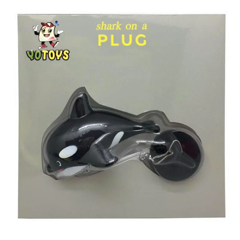 Rubber Black Color Shark on a Plug Water Stopper