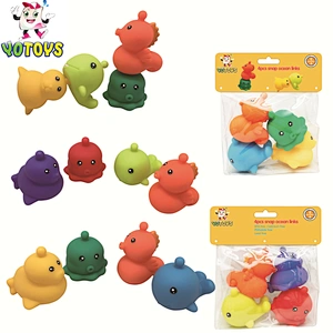Floating rubber animal snap ocean links soft toys for kids