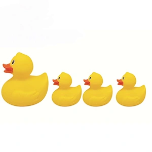 Rubber floating duck mother and son set toys for kids 2018
