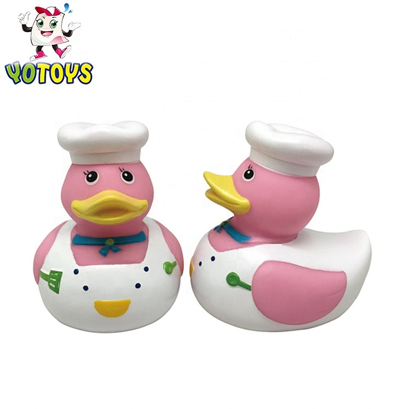 Top quality food grade different figure rubber duck chef duck toy pirate duckie