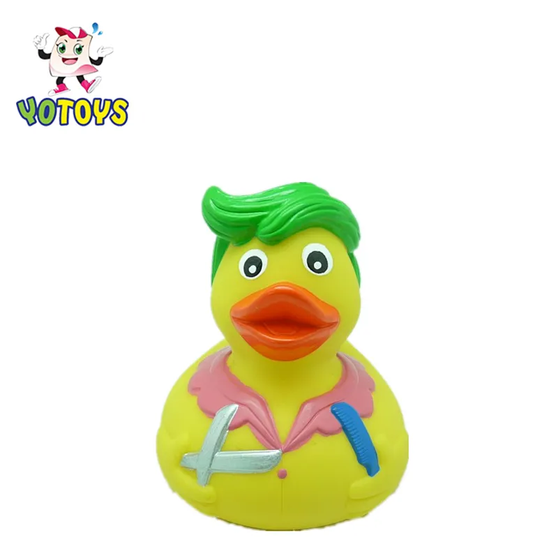 China Factory wholesale baby PVC floating soft vinyl Cute big yellow barber duck plush bath toy
