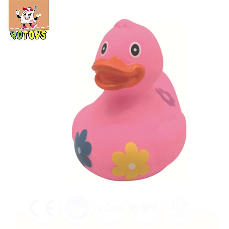 Red duck with flower print Weighted Race Duck