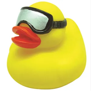 OEM yellow glitter rubber duck with sunglasses