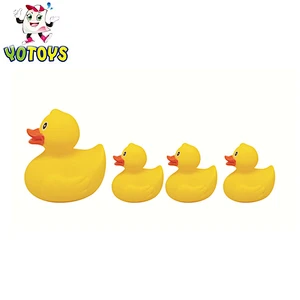 Rubber floating duck mother and son set toys for kids 2018
