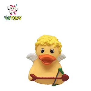 China Factory wholesale baby PVC floating soft vinyl Cute big yellow barber duck plush bath toy