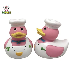 Floating Orange Engineer Duck Bath Baby Toys for Sale