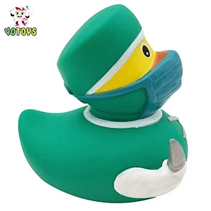 Promotional Soft Plastic PVC Nurse Doctor Ducky Baby Bath Duck Toys Set for Kids Plastic Toy Bathtub