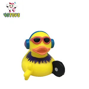 China Factory wholesale baby PVC floating soft vinyl Cute big yellow barber duck plush bath toy