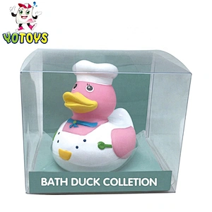 Top quality food grade different figure rubber duck chef duck toy pirate duckie