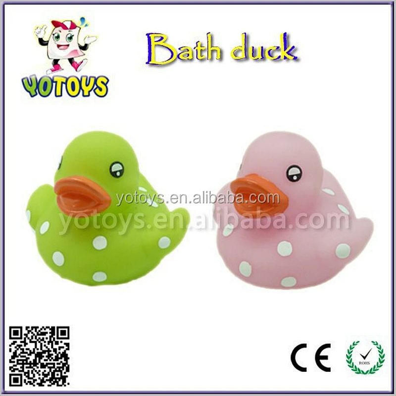 small pvc toy duck cute dotted colourful floating duck for toddlers