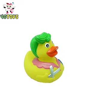 China Factory wholesale baby PVC floating soft vinyl Cute big yellow barber duck plush bath toy