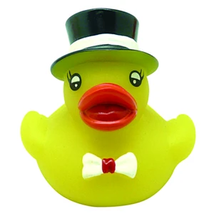 Christmas wedding rubber ducks,small cartoon figures duck toy for kids