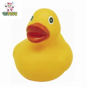 Made in China plastic toys factory Squeaky Orange Funny ducks rubber bath duck toy for babies