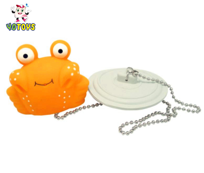 Bath Plug With Orange Crab Toys Rubber Sink Stopper Bathtub Stopper
